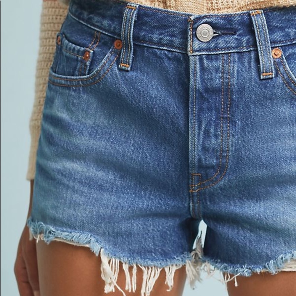 Levi’s Shorts 501 Mid Rise Denim Dark Wash